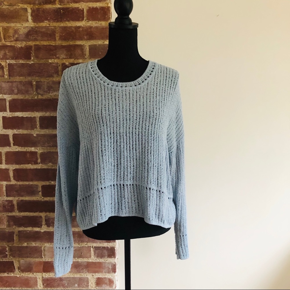 Luimere Textured Light Blue Sweater EUC Sz L